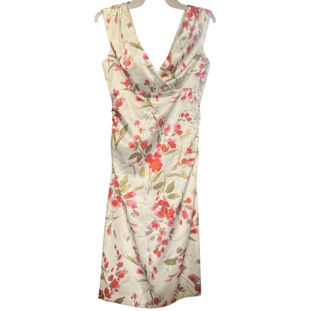 MAGGY L - Floral Sexy Sleeveless Satin Dress